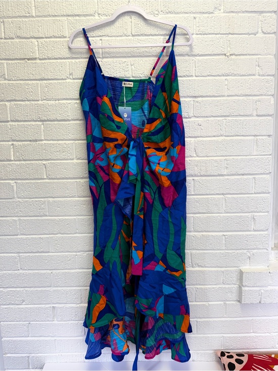 Cupshe Dresses & Skirts - Cupshe Blue Green Orange Tropical Print Maxi Dress Cover Up